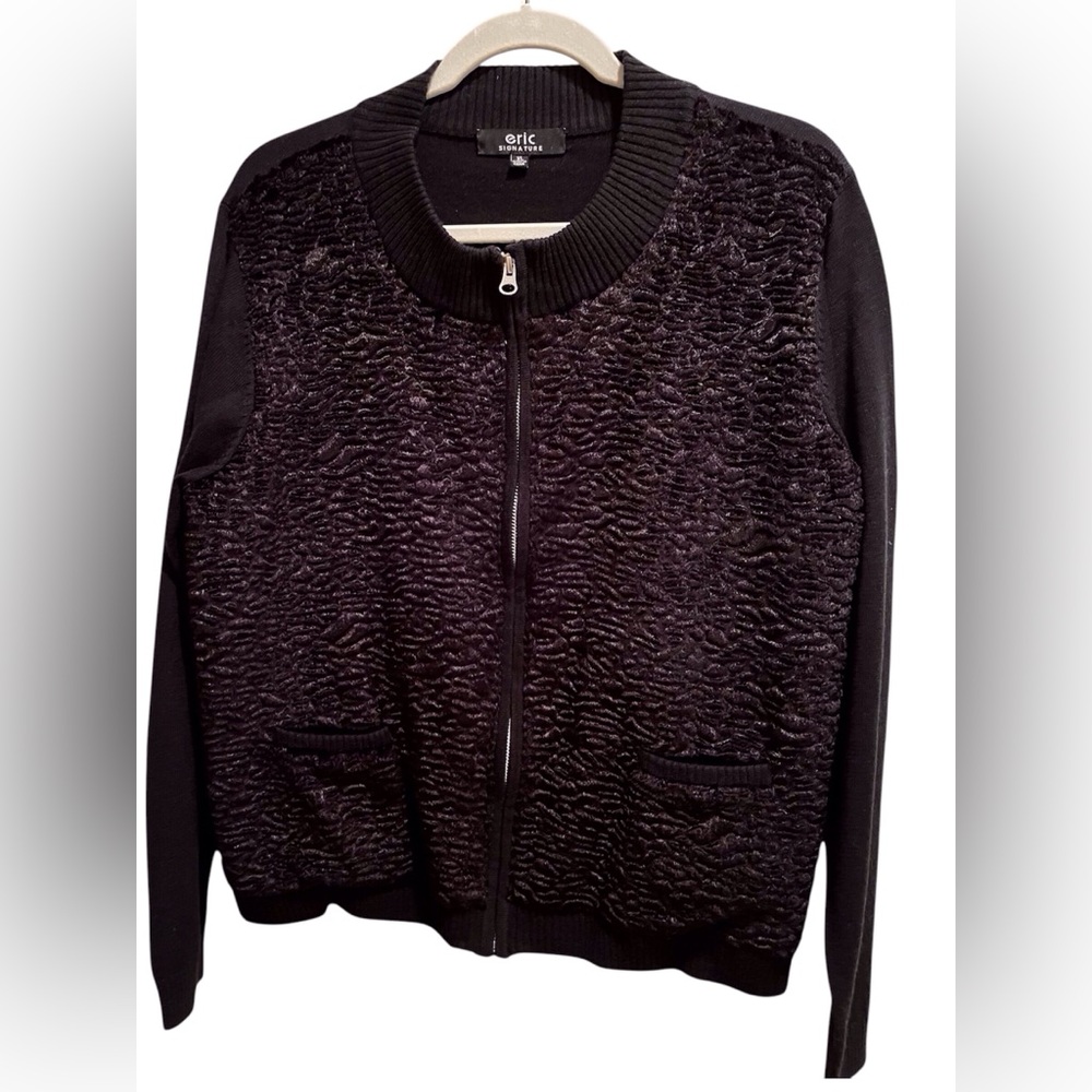 Eric Signature XL black nubby sweater